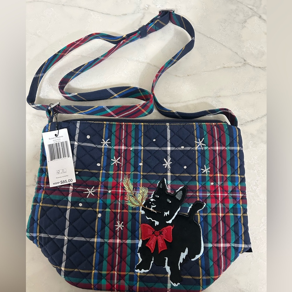 VERA BRADLEY Bucket
Crossbody Bag Purse SCOTTIE
DOGS Cotton